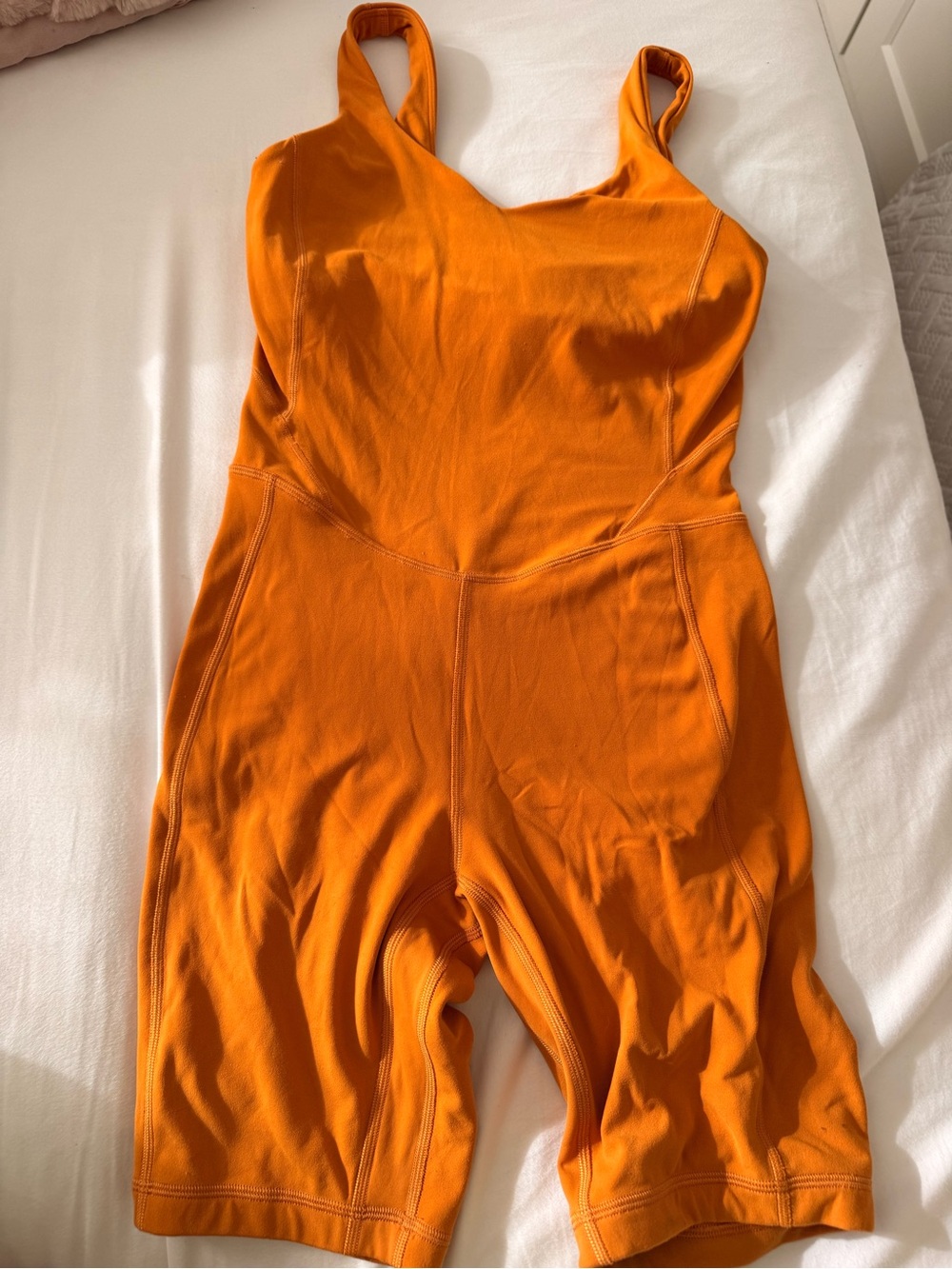 lululemon athletica Vibrant Orange Sleeveless Romper